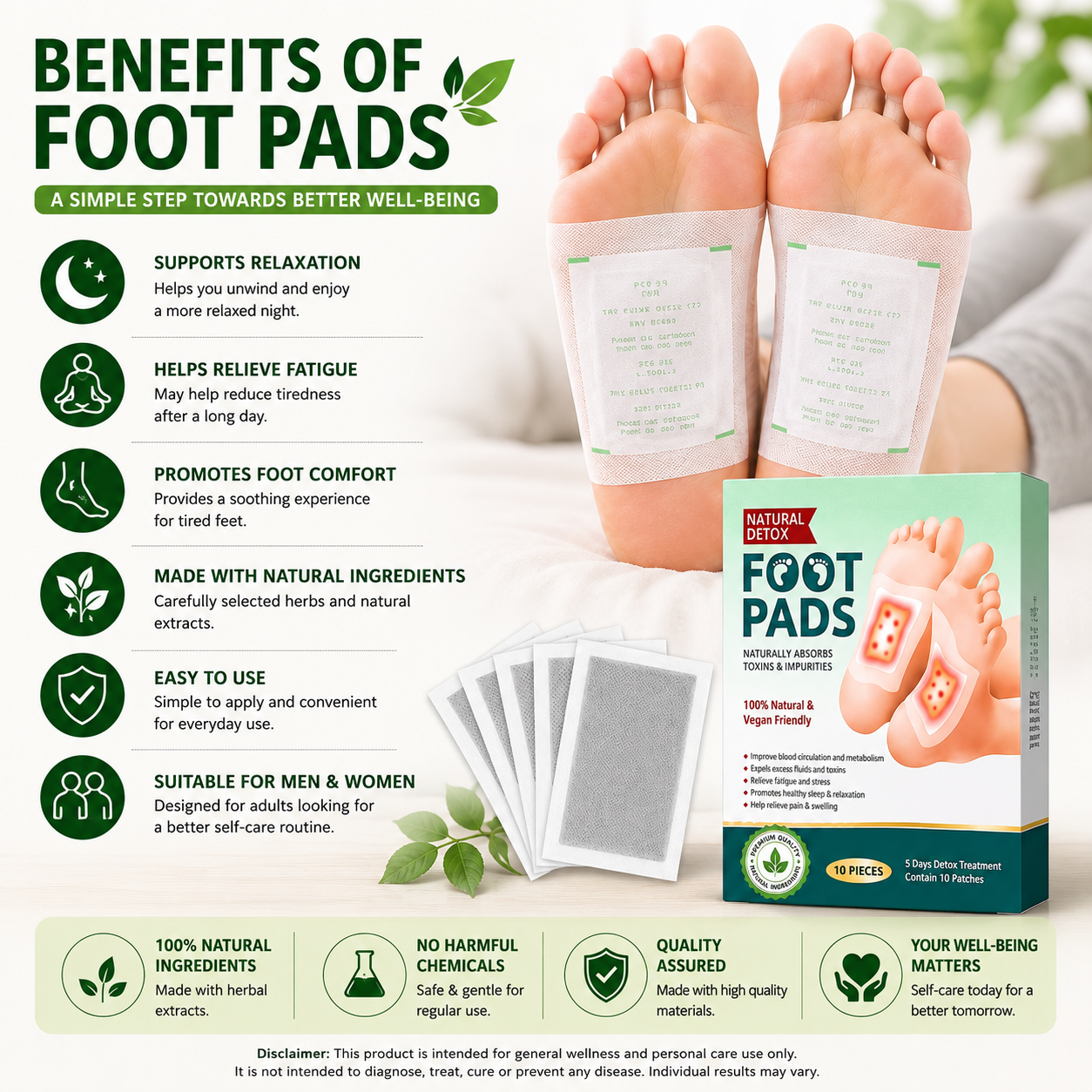 Herbal Foot Care Patches - BUY 1 GET 1 FREE (Night-Time Self-Care Routine Patches)